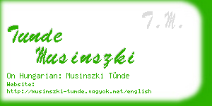 tunde musinszki business card